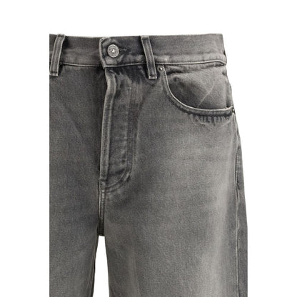 Jeans by Golden Goose for men in denim cotton gray features an refined tailoring silhouette, showcasing a premium relaxed-fit, wide & oversized with a and long cut for a refined tailoring look.