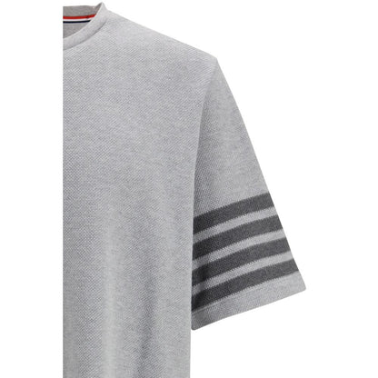 Activewear T-Shirt by Thom Browne for men in cotton gray, signature & striped features an ergonomic design with , highlighting a ergonomic length and ergonomic for a high-performance look.
