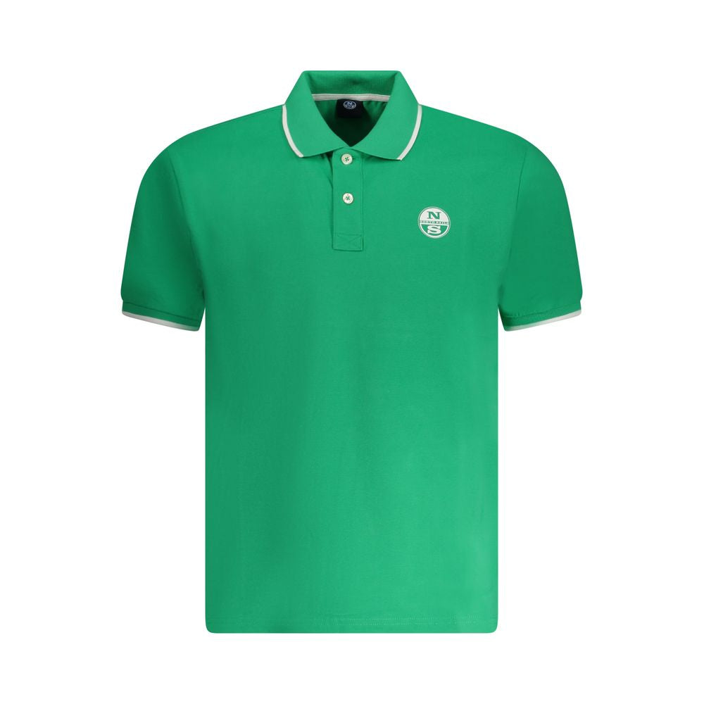 Polo Shirt by North Sails for men in cotton green & print presents a sleek silhouette, featuring a refined and for a sleek finish.