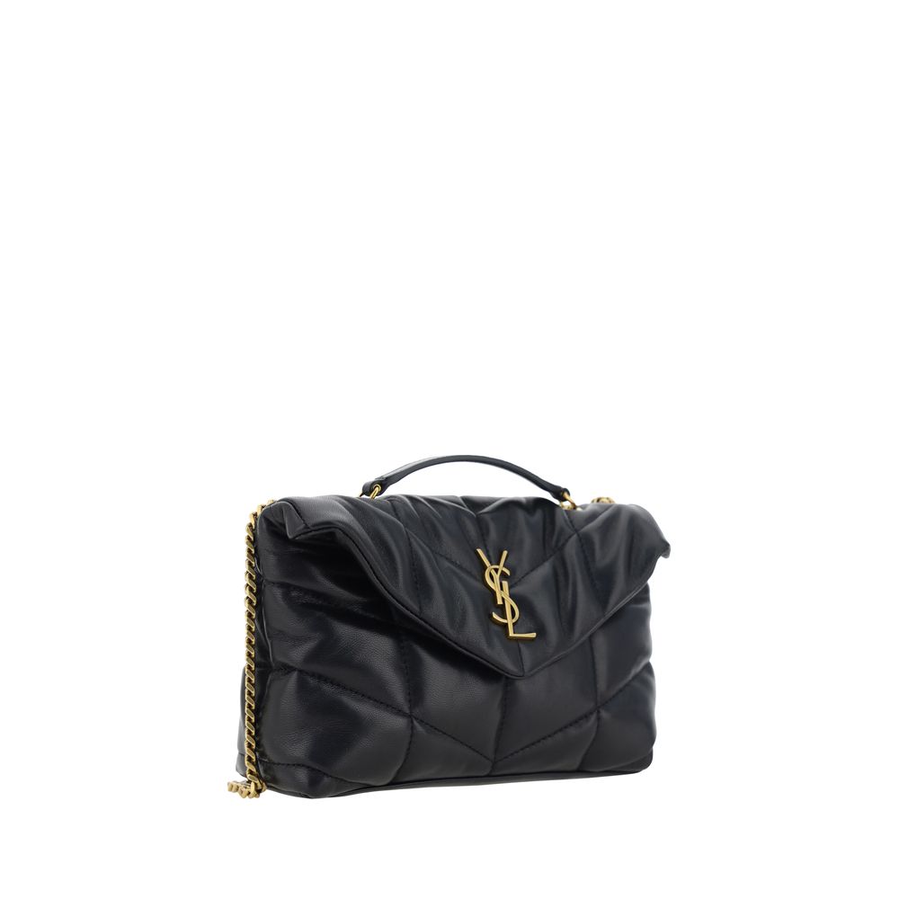 Compact Shoulder Flap Bag by Saint Laurent for women in lambskin leather black & chevron features a effortless sophistication silhouette, secured by a flap & magnetic with ample and versatile shoulder-strap for a effortless sophistication finish.