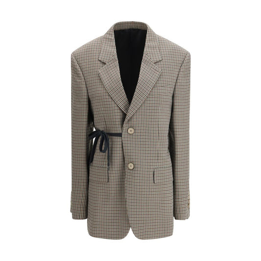 Overcoat by Balenciaga for women in cupro & lyocell multicolor showcases a enveloping silhouette, detailed with distinctive pockets and a enveloping wrap neckline.