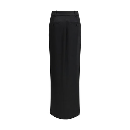 Skirt by Tom Ford for women in viscose silk satin black features a contoured silhouette from the Women's Tailored Viscose Silk Satin Long Skirt collection, characterized by its contoured long for a contoured finish.