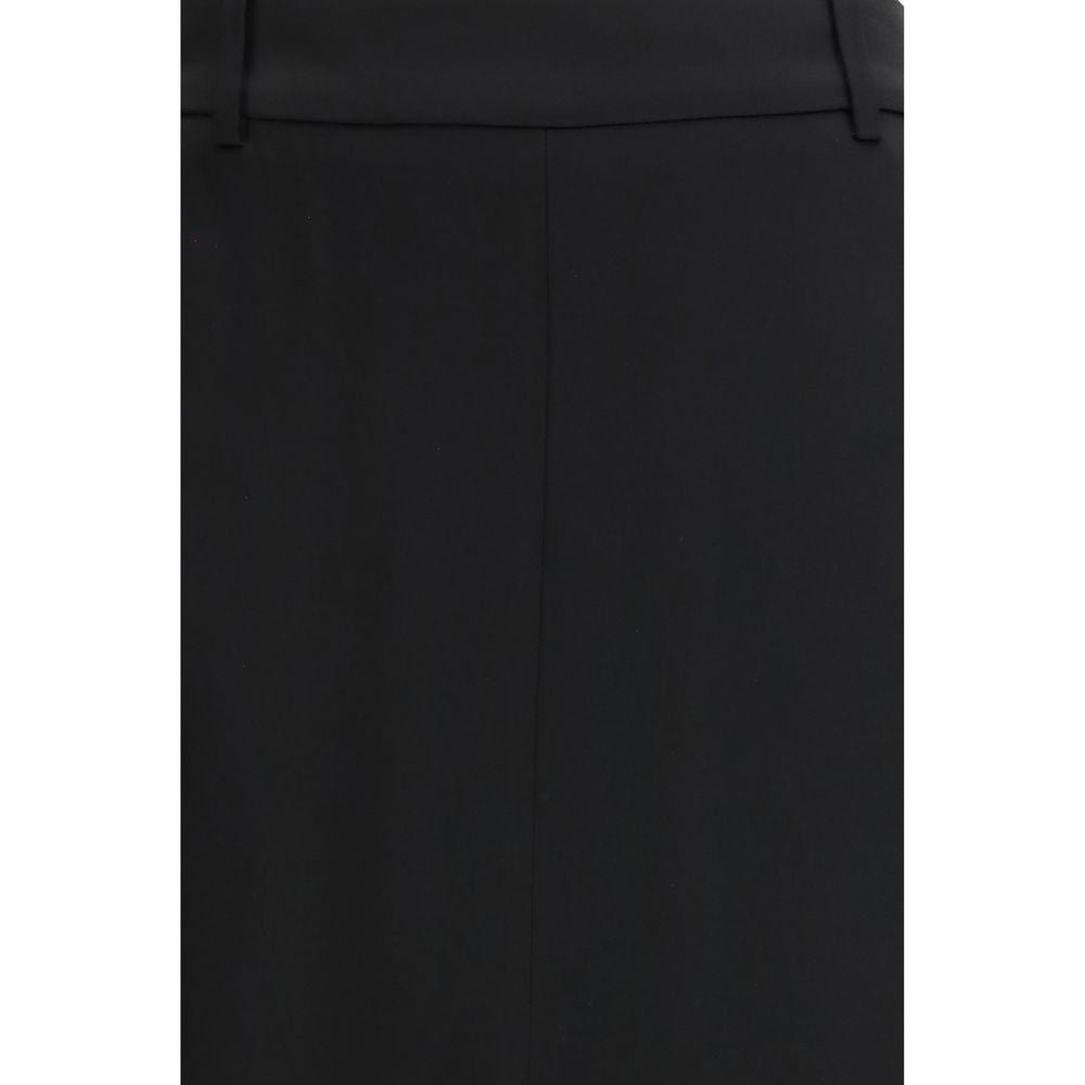Skirt by Tom Ford for women in viscose silk satin black showcases a sultry silhouette, elegantly defined by its long and the sophisticated sultry design of the Women's Tailored Viscose Silk Satin Long Skirt.