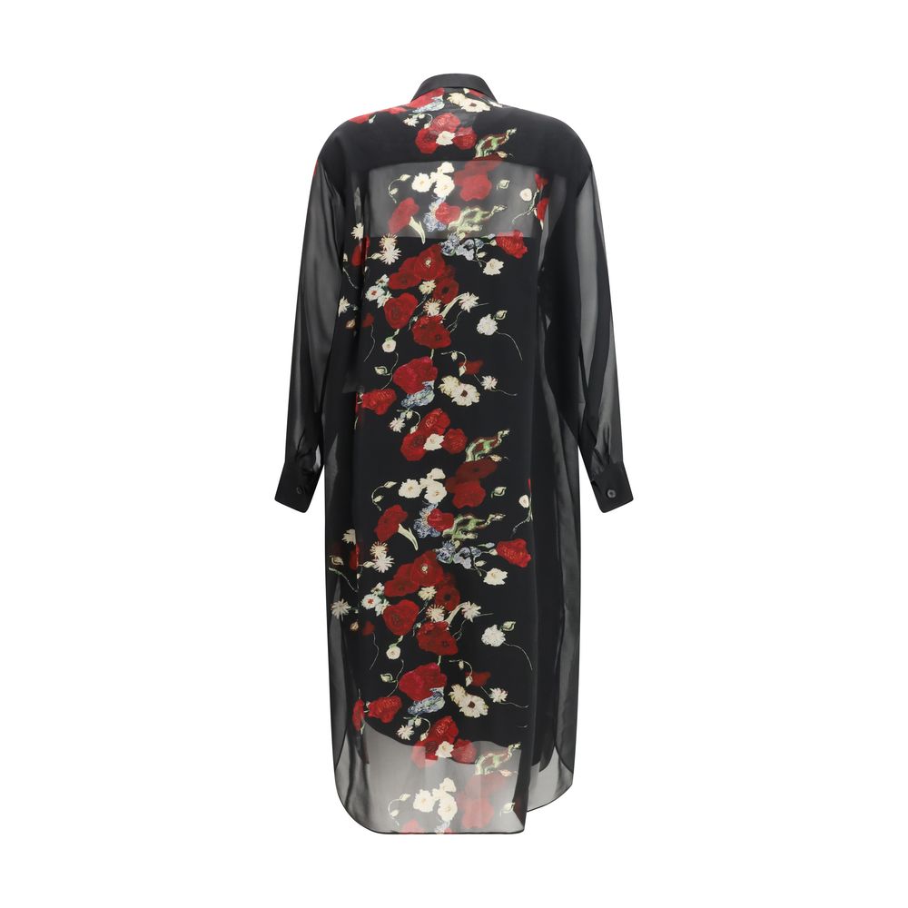 Dress by Khaite for women in silk black & patterned showcases a striking silhouette, elegantly detailed with a , refined , and a striking long for a striking finish.