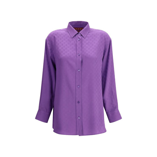 Shirt by Gucci for women in silk multicolor, patterned & print, featuring a nuanced long-sleeve and nuanced for a sophisticated finish.