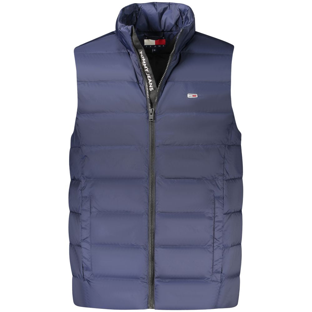 Vest by Tommy Hilfiger for men in nylon blue features an contemporary silhouette, showcasing refined pockets and a contemporary for a sophisticated layered look.