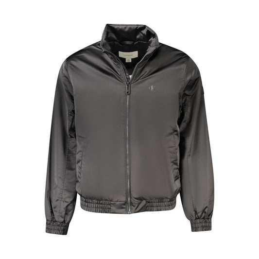 Bomber Jacket by Calvin Klein for men in polyester black & print features an contemporary silhouette, showcasing a sophisticated and contemporary pockets for a truly refined look.