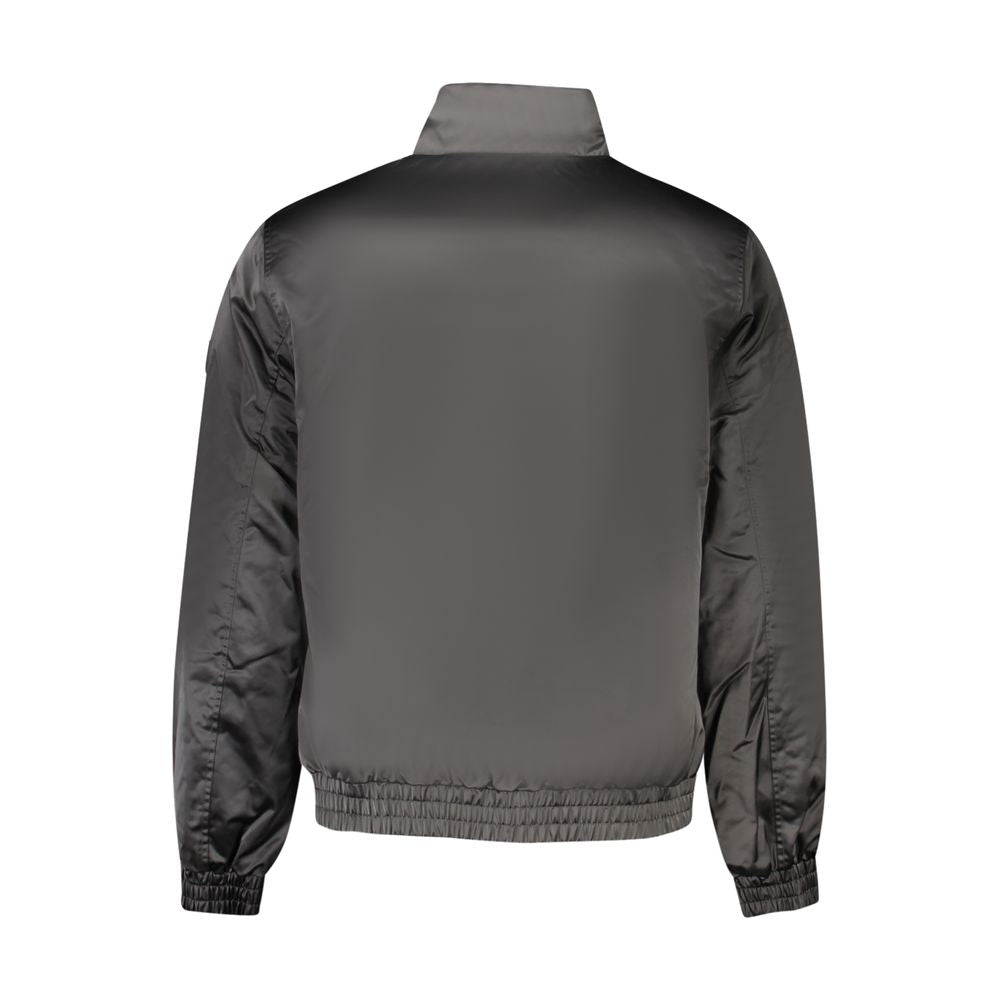 Bomber Jacket by Calvin Klein for men in polyester black & print features a city-ready silhouette, detailed with pockets and a city-ready .