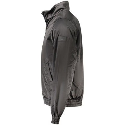 Bomber Jacket by Calvin Klein for men in polyester black & print features a city-ready silhouette, detailed with pockets and a city-ready .
