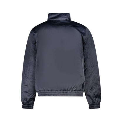 This Bomber Jacket by Calvin Klein for men in polyester blue & print exhibits a edgy silhouette, meticulously detailed with functional and a edgy for a edgy finish.