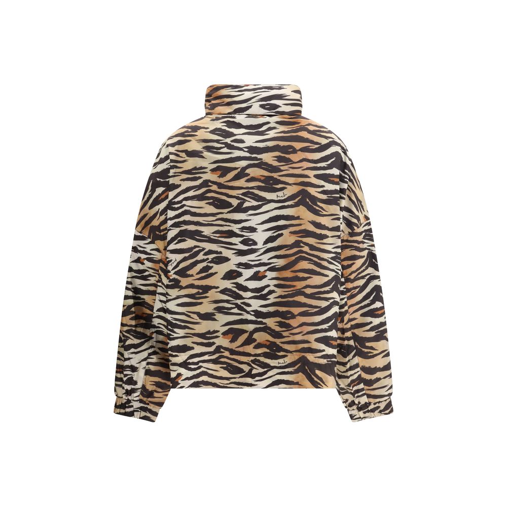 Windbreaker Jacket by PINKO for women in polyamide canvas animal, multicolor & print features an stylish silhouette, showcasing a sophisticated high-collar neckline and performance-driven pockets & windproof for a premium, stylish look.