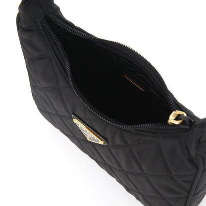 Quilted Shoulder Bag by Prada for women in lyocell black features a effortless chic silhouette with a secure zipper, ample , and versatile shoulder-strap & handle for a effortless chic finish.