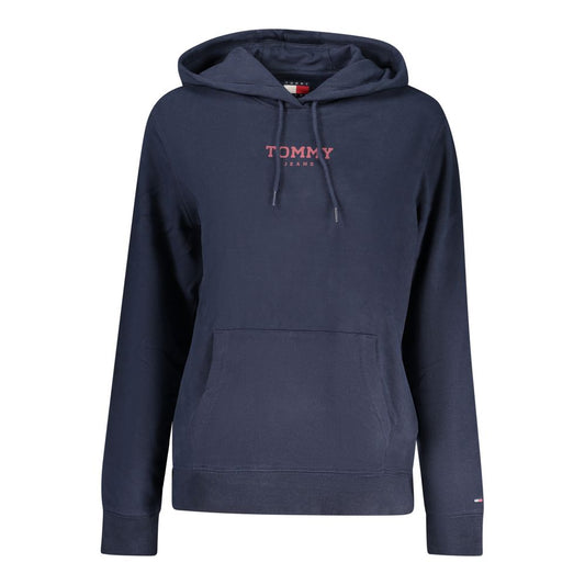 Hooded Sweatshirt Hoodie by Tommy Hilfiger for women in cotton blue & print features a authentic silhouette, showcasing a sophisticated hooded neckline and authentic detail for a refined finish.