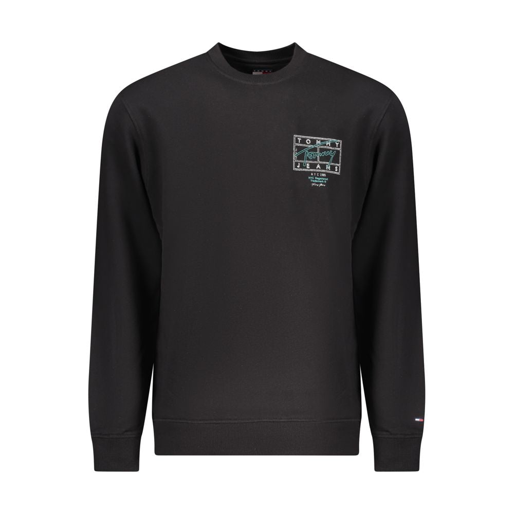 Sweatshirt by Tommy Hilfiger for men in cotton black & signature features an magnificent silhouette, showcasing a sophisticated crew neckline and detail for a truly magnificent finish.