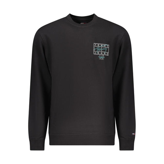 Sweatshirt by Tommy Hilfiger for men in cotton black & signature features an magnificent silhouette, showcasing a sophisticated crew neckline and detail for a truly magnificent finish.