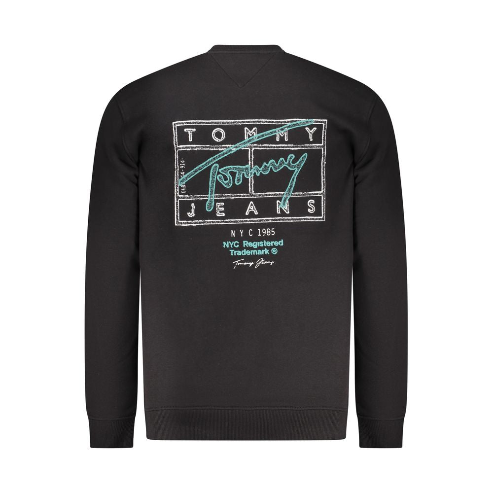 Sweatshirt by Tommy Hilfiger for men in cotton black & signature showcases a slouchy chic silhouette, artfully detailed with a slouchy chic crew neckline and for a slouchy chic finish.