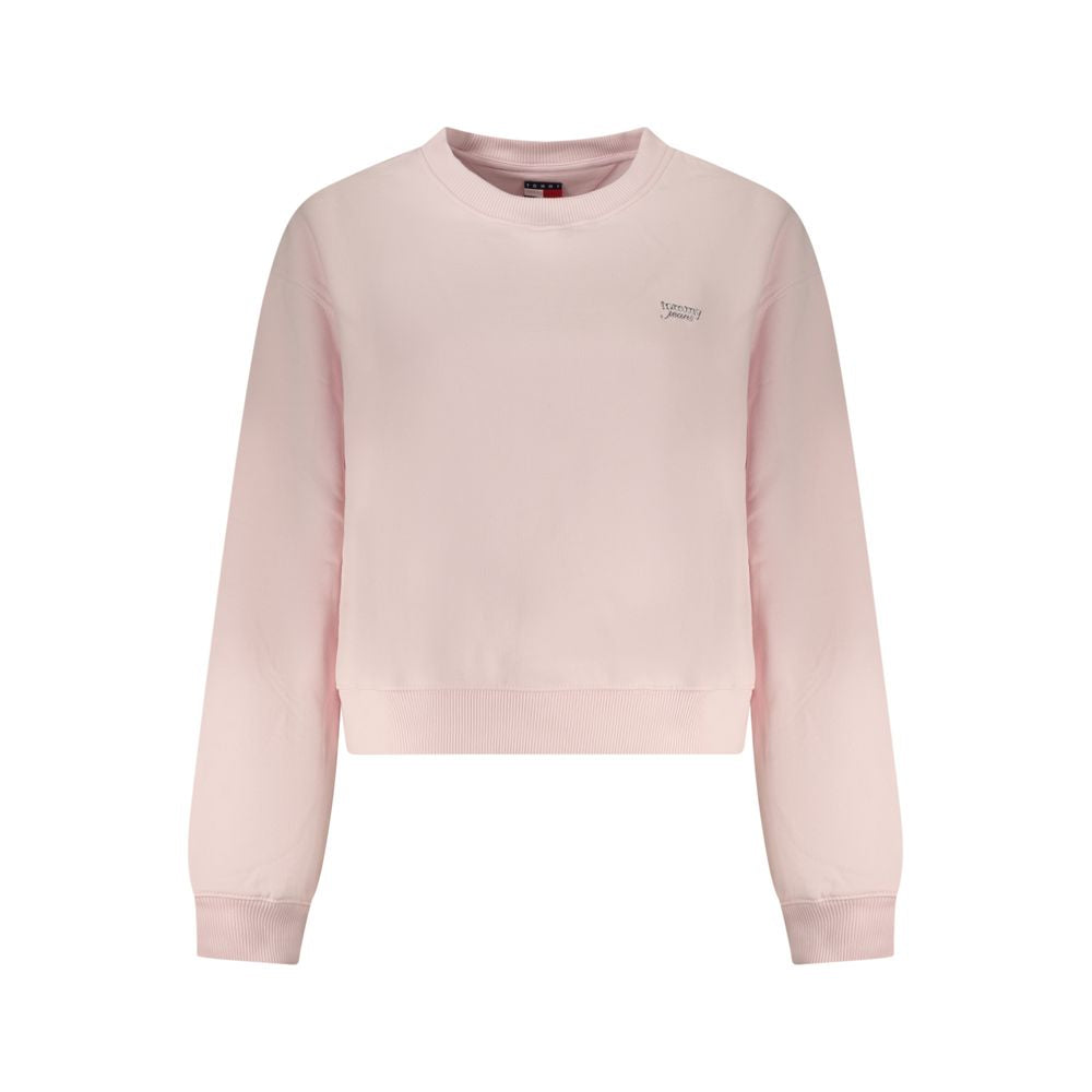 Sweatshirt by Tommy Hilfiger for women in cotton polyester pink features an magnificent silhouette, showcasing a sophisticated crew neckline and detail for a truly magnificent finish.