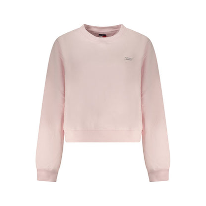 Sweatshirt by Tommy Hilfiger for women in cotton polyester pink features an magnificent silhouette, showcasing a sophisticated crew neckline and detail for a truly magnificent finish.