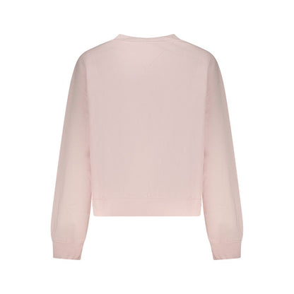 Sweatshirt by Tommy Hilfiger for women in cotton polyester pink presents a smart casual silhouette, featuring a smart casual and for a sophisticated look.