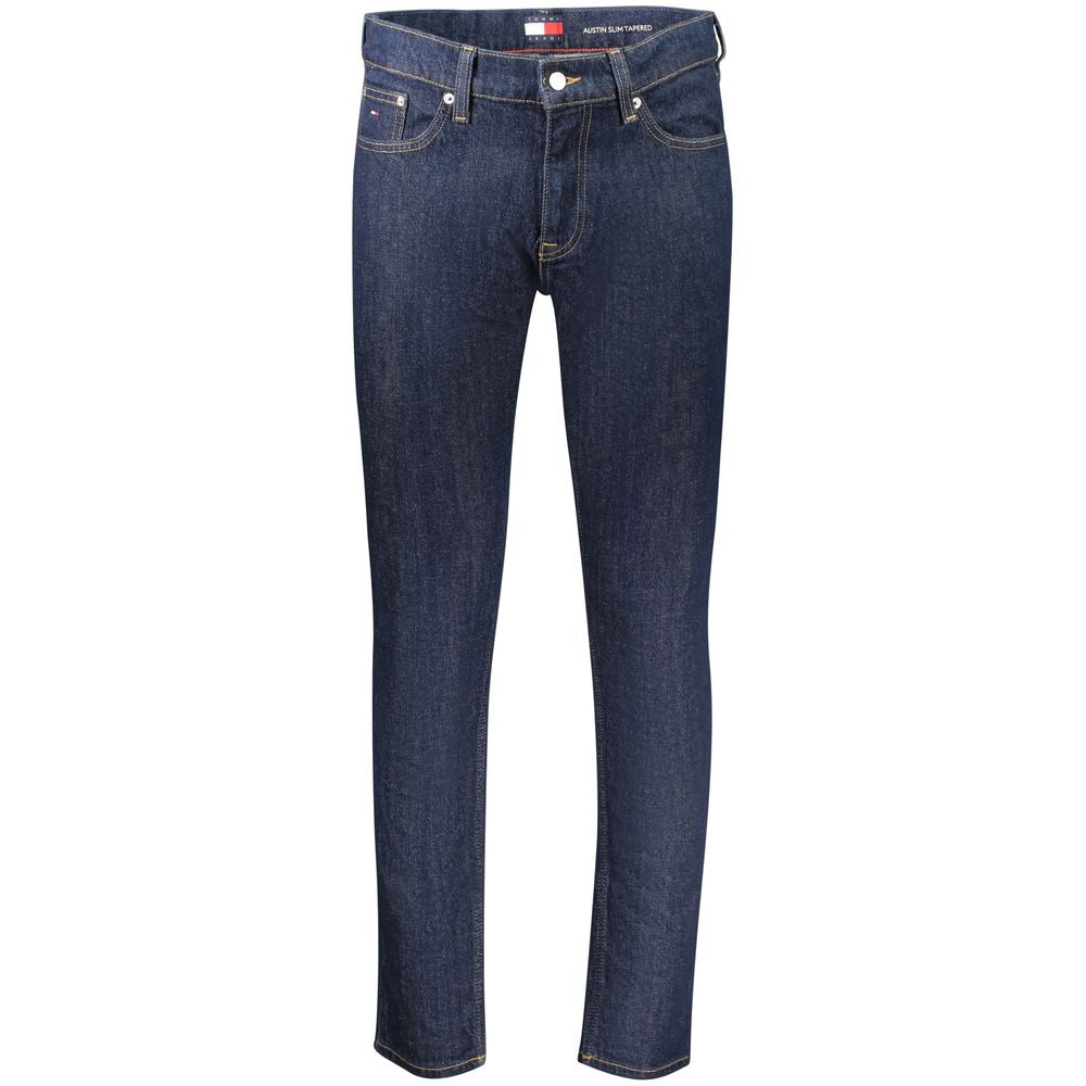 Jeans by Tommy Hilfiger for men in stretch denim cotton blue & signature features an sophisticated and tapered-leg & slim with a precise long, creating a sophisticated and sophisticated silhouette.
