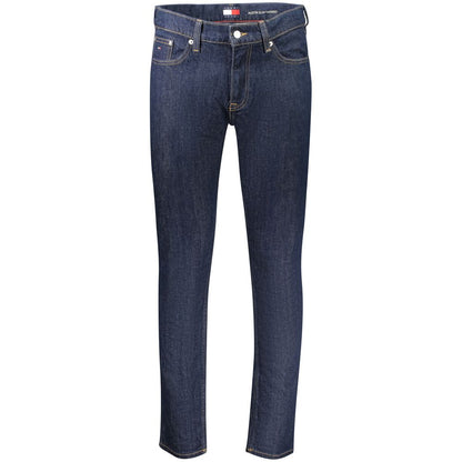 Jeans by Tommy Hilfiger for men in stretch denim cotton blue & signature features an sophisticated and tapered-leg & slim with a precise long, creating a sophisticated and sophisticated silhouette.