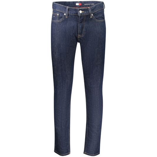 Jeans by Tommy Hilfiger for men in stretch denim cotton blue & signature features an sophisticated and tapered-leg & slim with a precise long, creating a sophisticated and sophisticated silhouette.
