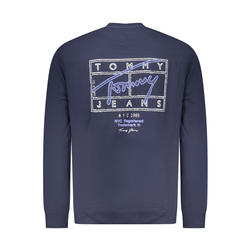 Sweatshirt by Tommy Hilfiger for men in cotton blue & print showcases a slouchy chic silhouette, artfully detailed with a slouchy chic crew neckline and for a slouchy chic finish.
