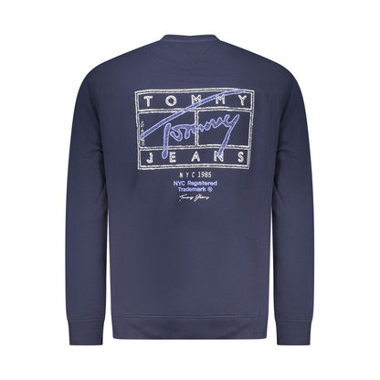 Sweatshirt by Tommy Hilfiger for men in cotton blue & print showcases a slouchy chic silhouette, artfully detailed with a slouchy chic crew neckline and for a slouchy chic finish.