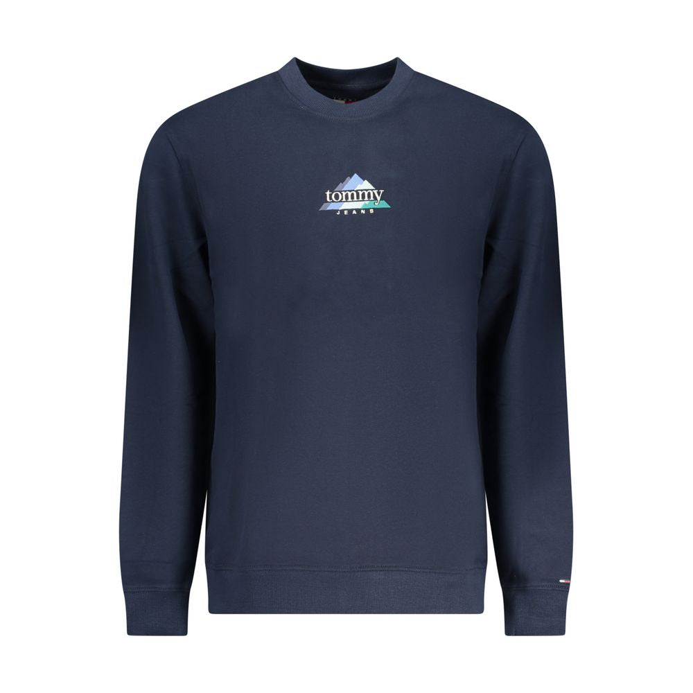 Sweatshirt by Tommy Hilfiger for men in cotton blue features an provocated silhouette, detailed with a provocated and a refined crew neckline for a sophisticated aesthetic.
