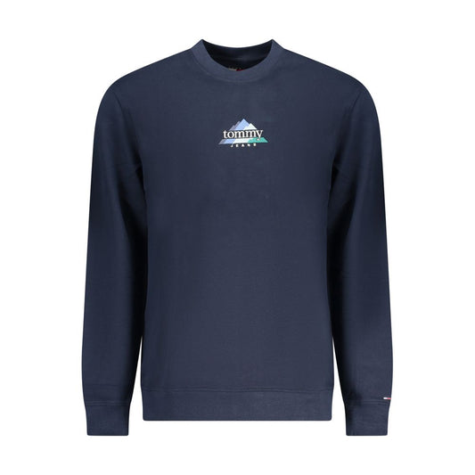 Sweatshirt by Tommy Hilfiger for men in cotton blue features an provocated silhouette, detailed with a provocated and a refined crew neckline for a sophisticated aesthetic.