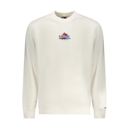Sweatshirt by Tommy Hilfiger for men in cotton white & signature showcases a slouchy chic silhouette, artfully detailed with a slouchy chic crew neckline and for a slouchy chic finish.