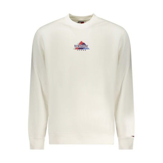 Sweatshirt by Tommy Hilfiger for men in cotton white & signature showcases a slouchy chic silhouette, artfully detailed with a slouchy chic crew neckline and for a slouchy chic finish.