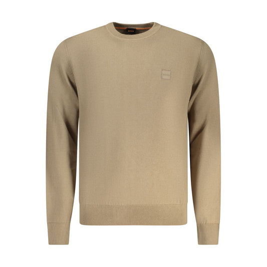Sweatshirt by Hugo Boss for men in cashmere cotton blend brown features an exquisite silhouette, showcasing and crew neckline details for a exquisite look.