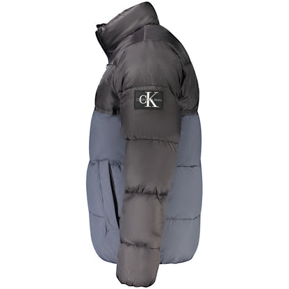Windbreaker Jacket by Calvin Klein for men in polyester black, blue & print features an stylish silhouette, showcasing a sophisticated and performance-driven pockets & windproof for a premium, stylish look.
