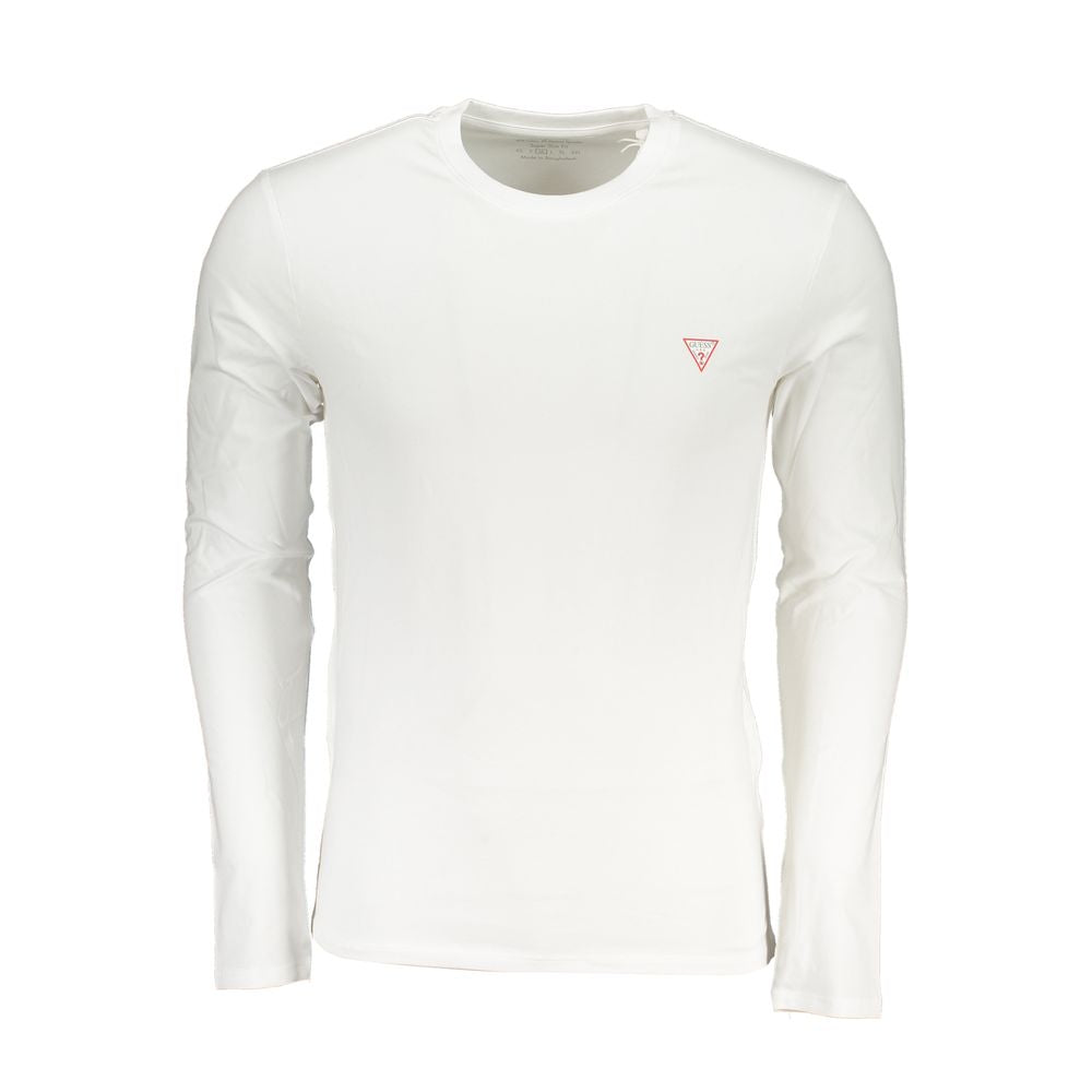 T-Shirt by Guess Jeans for men in stretch organic cotton white & print showcases a fashionable silhouette, elegantly detailed with a fashionable long-sleeve and for a sophisticated, high-fashion look.