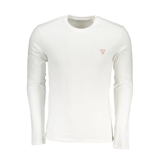 T-Shirt by Guess Jeans for men in stretch organic cotton white & print showcases a fashionable silhouette, elegantly detailed with a fashionable long-sleeve and for a sophisticated, high-fashion look.