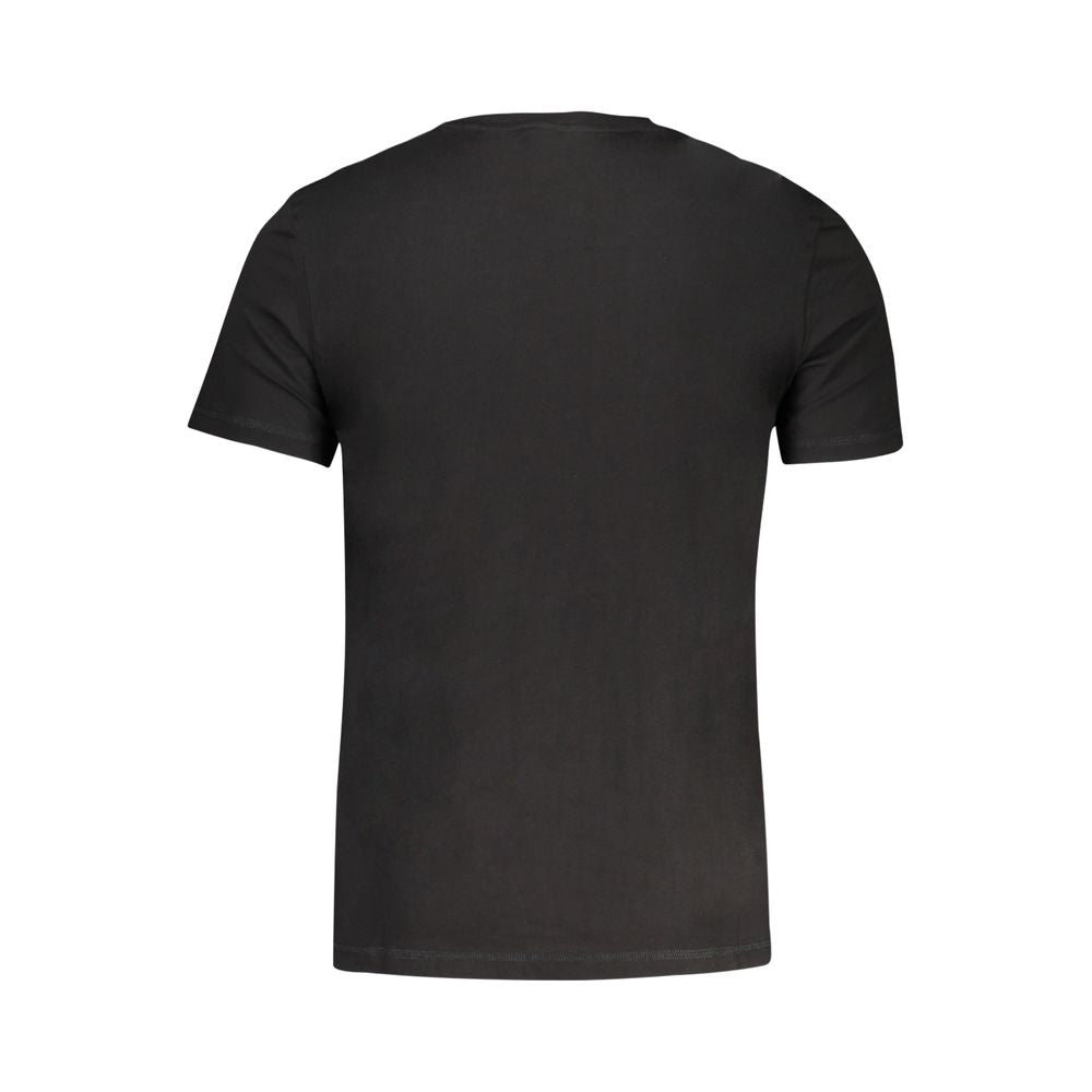 T-Shirt by Guess Jeans for men in organic cotton black & print showcases a unassuming silhouette, artfully detailed with a refined crew neckline and unassuming for a sophisticated, contemporary look.