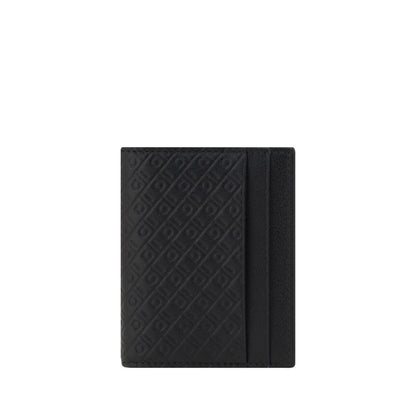 Cardholder Wallet by Ferragamo for men in bos taurus calf leather black & monogram features a sleek silhouette, showcasing the sleek Bos Taurus Calf Leather Cardholder Wallet design with sophisticated card-organization compact-design billfold for a premium look.