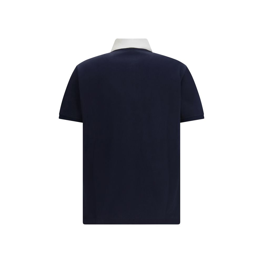 Polo Shirt by Gucci for men in stretch cotton blue presents a distinguished silhouette, showcasing a sophisticated and distinguished for a truly distinguished finish.