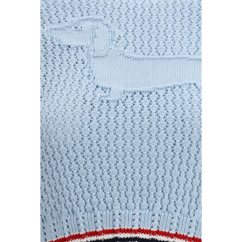 T-Shirt by Thom Browne for women in cotton light-blue, signature & striped features an on trend silhouette, perfectly showcasing a on trend and for an elevated aesthetic.