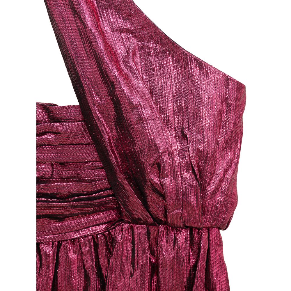 Dress by Saint Laurent for women in viscose & silk fuchsia features an sultry silhouette defined by a halter neckline and , falling to an sultry short mini for a sultry look.