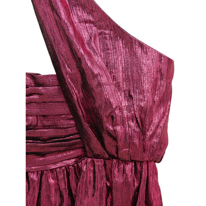 Dress by Saint Laurent for women in viscose & silk fuchsia features an sultry silhouette defined by a halter neckline and , falling to an sultry short mini for a sultry look.