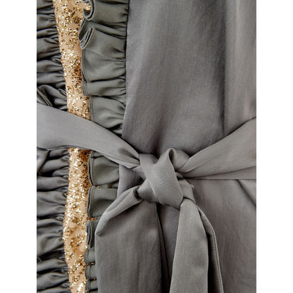 Pajamas by Lardini for women in cotton silk & sequins gold & multicolor features an plush silhouette, showcasing the plush design of the Women's Cotton SIlk & Sequins Pajamas for a sophisticated look.