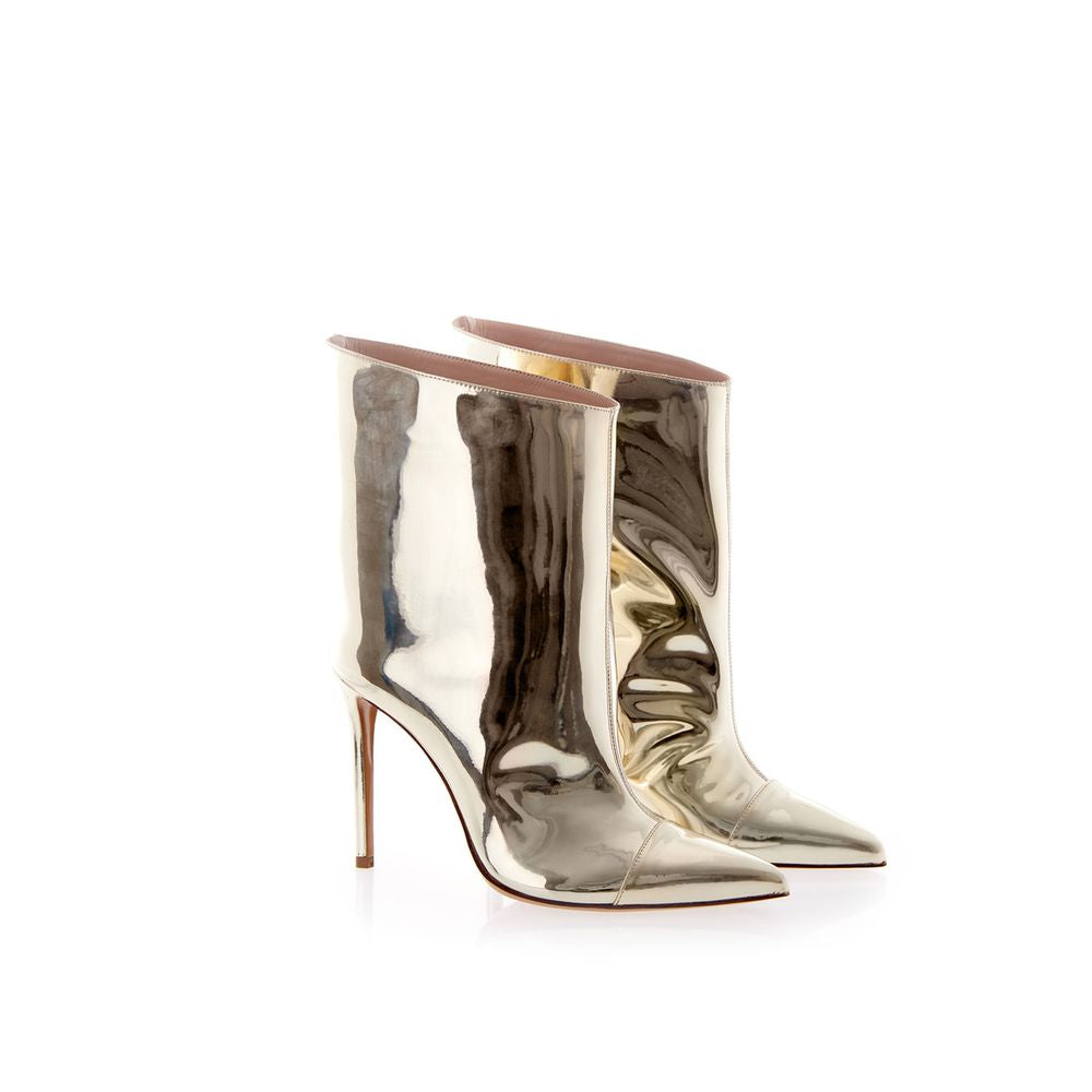 Mid-Heel High-Heel Ankle Boots by Alexandre Vauthier for women in patent leather multicolor features an dynamic silhouette, showcasing the dynamic Women's Patent Leather Mid-Heel High-Heel Ankle Boots design with its distinctive 5-cm-heel mid-heel 10-5-cm-heel high-heel and elegant pointed toe style.