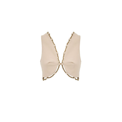 Vest by Cult Gaia for women in cotton & metal beige & gold features a enviable silhouette, elegantly detailed with a enviable and functional for a enviable finish.