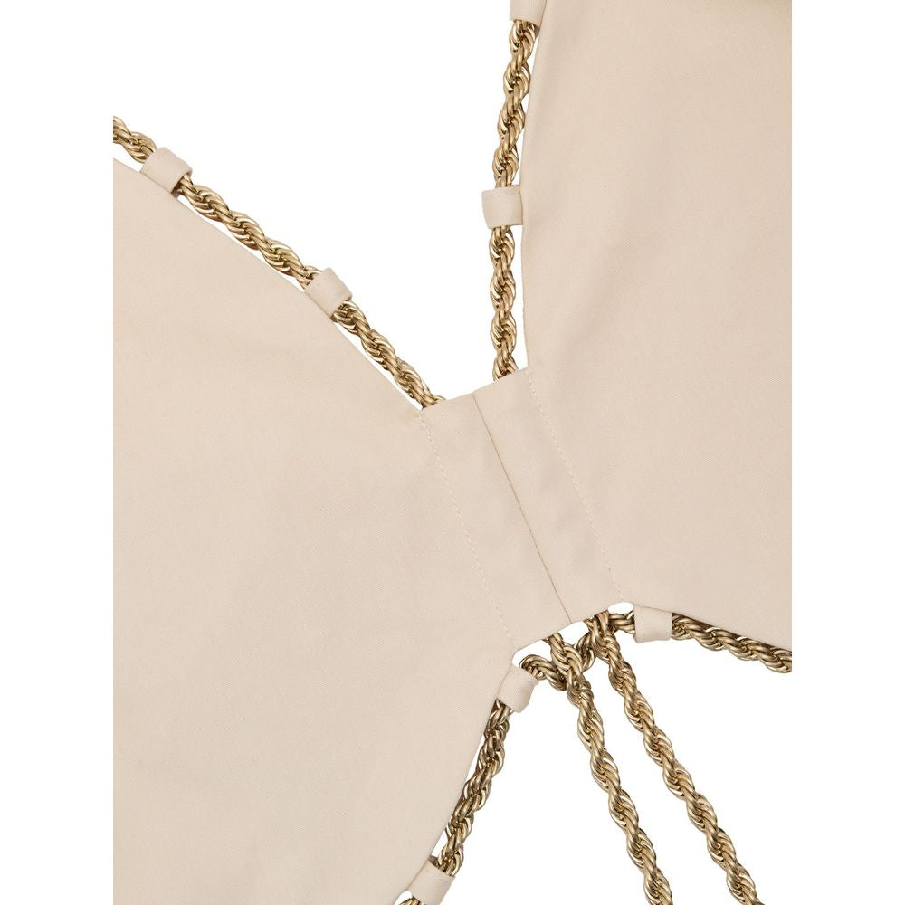 Vest by Cult Gaia for women in cotton & metal beige & gold features an on trend silhouette, showcasing a sophisticated and premium for a truly on trend finish.