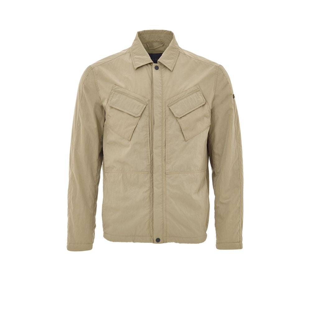 Overcoat by Paul & Shark for men in poly nylon fabric beige features a cosy chic silhouette, artfully detailed with a sophisticated and premium pockets & insulated for a cosy chic finish.