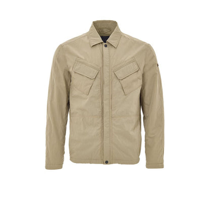 Overcoat by Paul & Shark for men in poly nylon fabric beige features a cosy chic silhouette, artfully detailed with a sophisticated and premium pockets & insulated for a cosy chic finish.