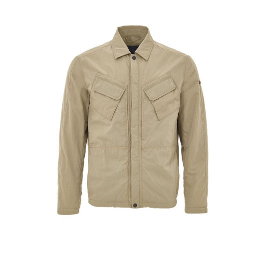 Overcoat by Paul & Shark for men in poly nylon fabric beige features a cosy chic silhouette, artfully detailed with a sophisticated and premium pockets & insulated for a cosy chic finish.
