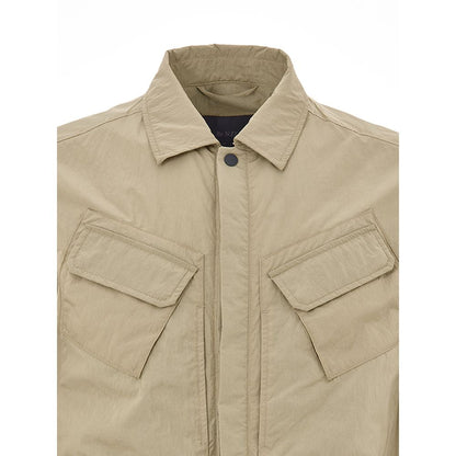 Overcoat by Paul & Shark for men in poly nylon fabric beige showcases a enveloping silhouette, detailed with distinctive pockets & insulated and a enveloping .
